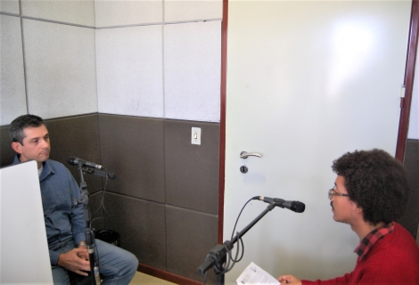 Prof.Guilherme Jorge e o repórter Alex Sander